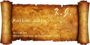 Kallós Júlia névjegykártya